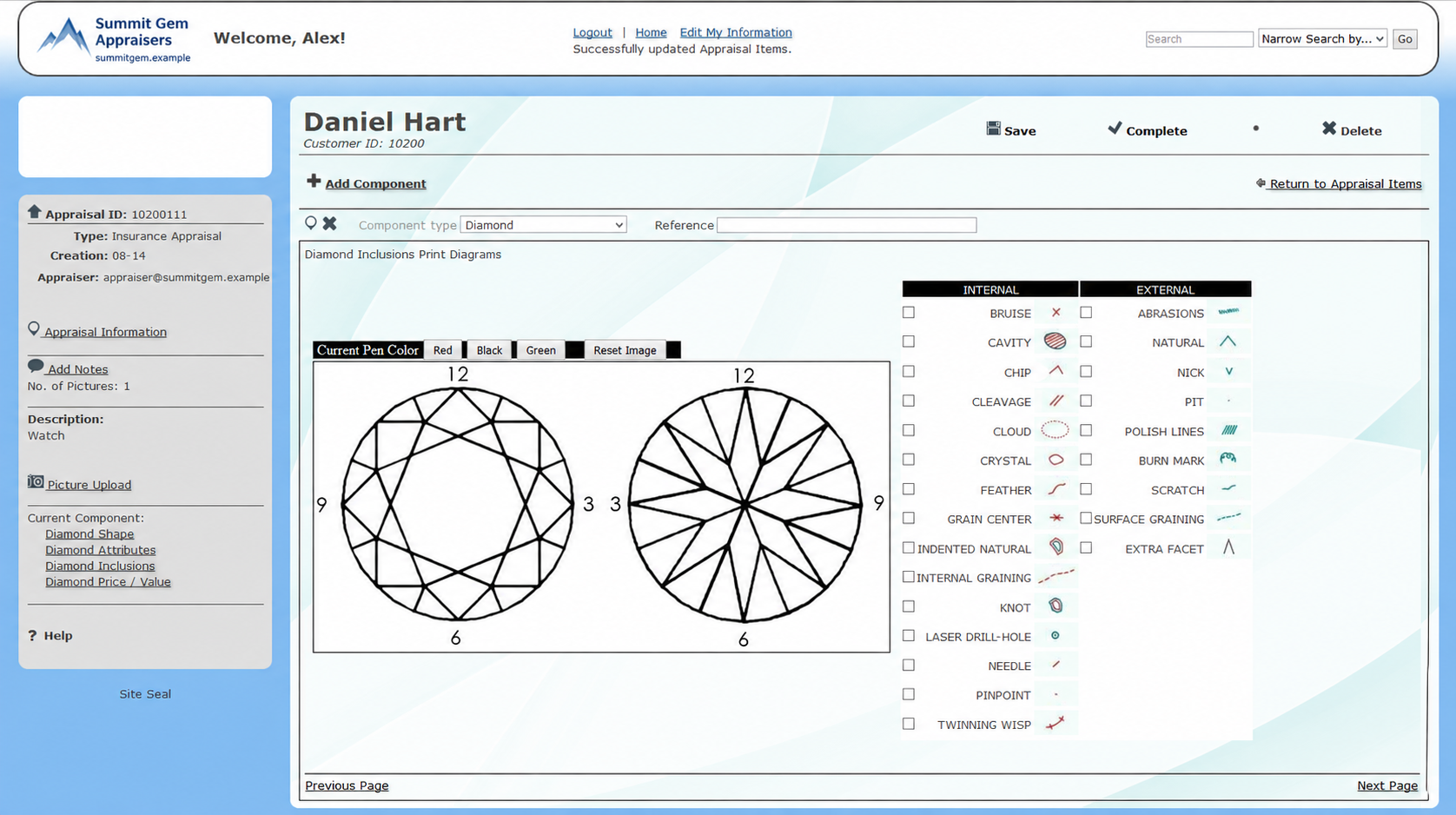 Custom jewelry business software application